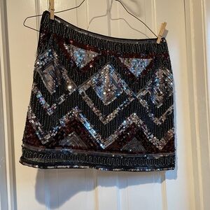 Black and Silver Sequin Skirt